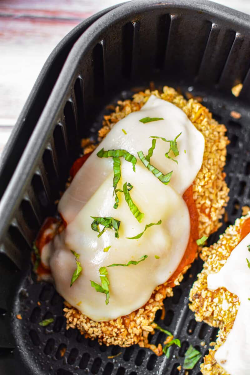 air fryer stuffed chicken parmesan in air fryer