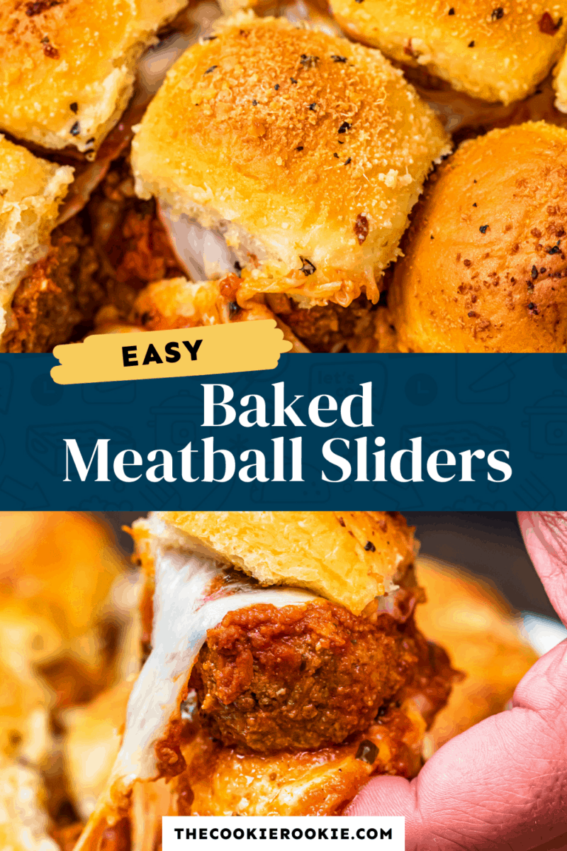 baked meatball sliders pinterest collage