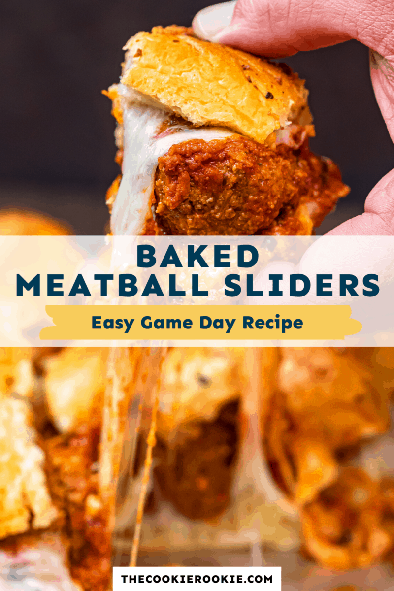 baked meatball sliders pinterest collage