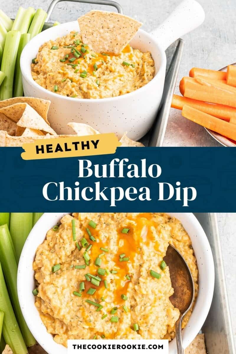 buffalo chickpea dip pinterest collage