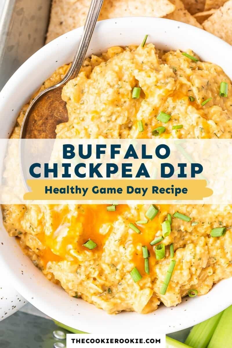 buffalo chickpea dip pinterest collage