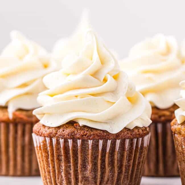 carrot cake cupcakes with cream cheese icing