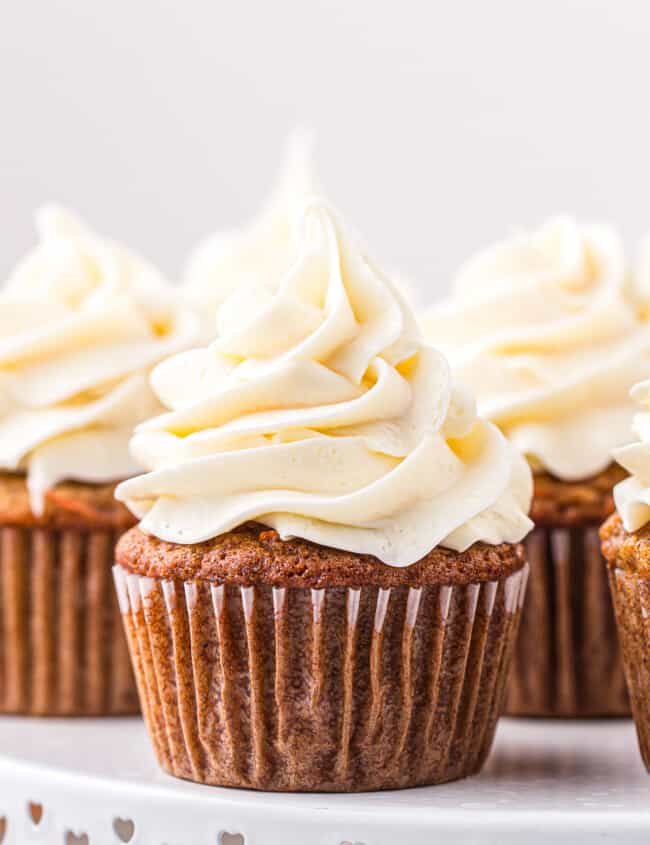 carrot cake cupcakes with cream cheese icing
