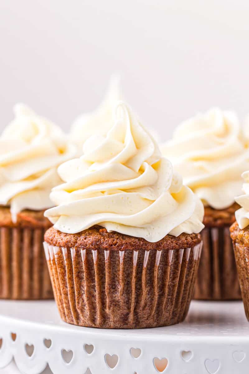 carrot cake cupcakes with cream cheese icing
