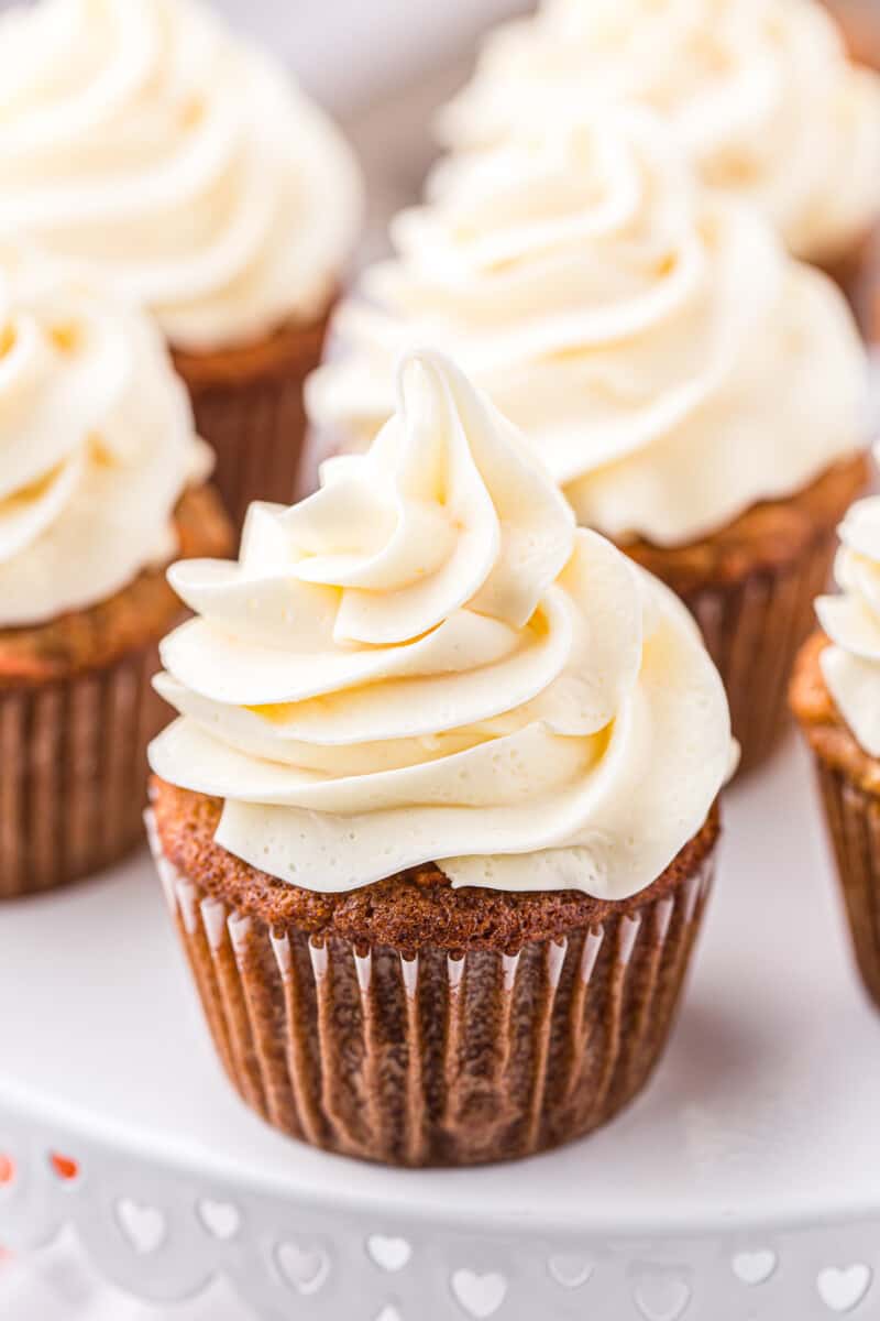 carrot cake cupcakes with cream cheese icing