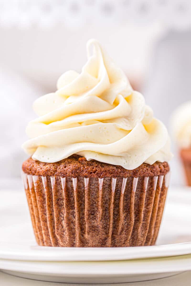 up close carrot cake cupcake