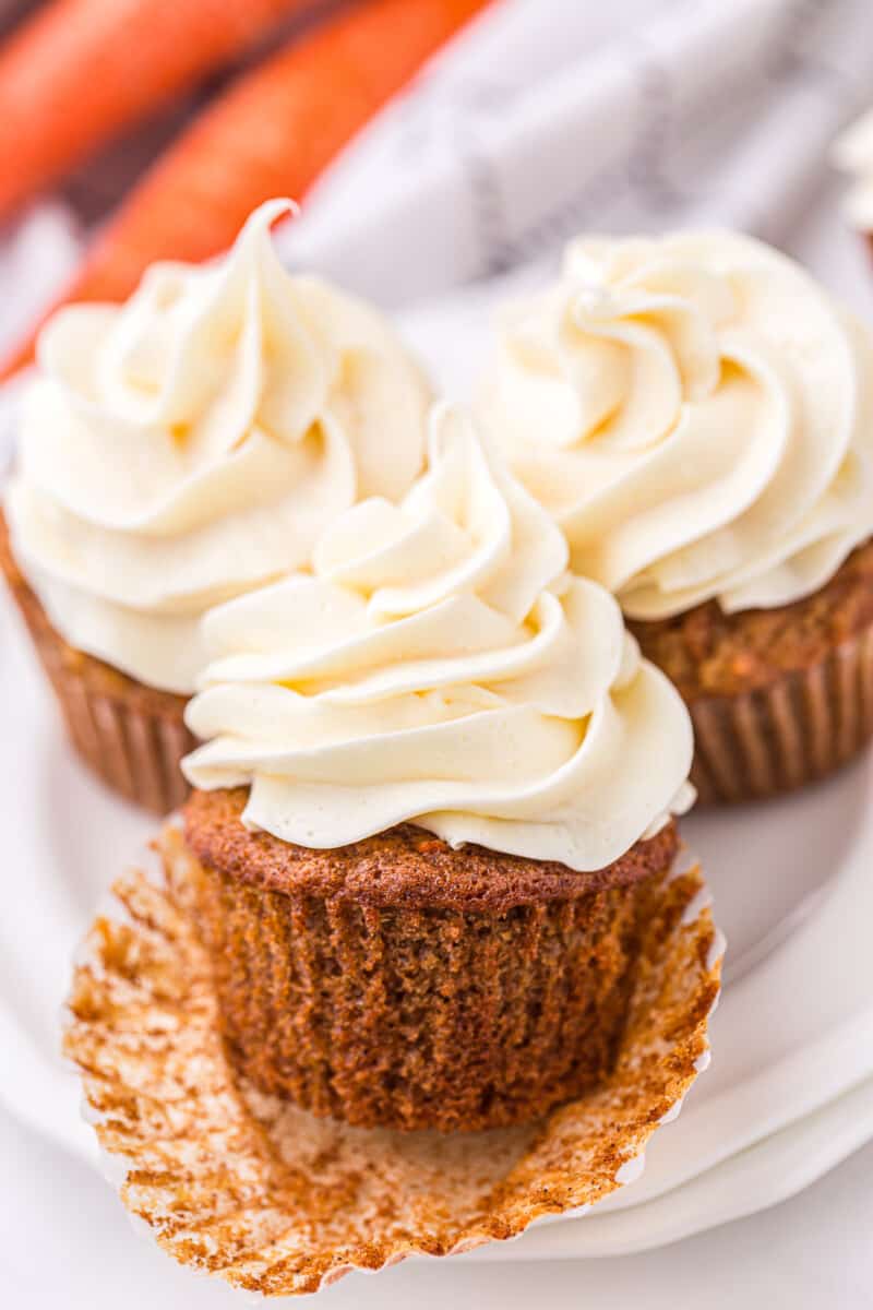 unwrapped carrot cake cupcake