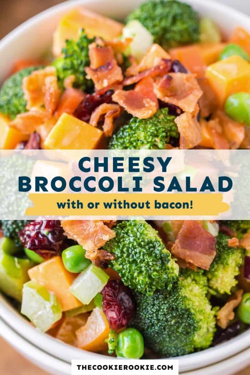 cheesy broccoli salad pinterest collage