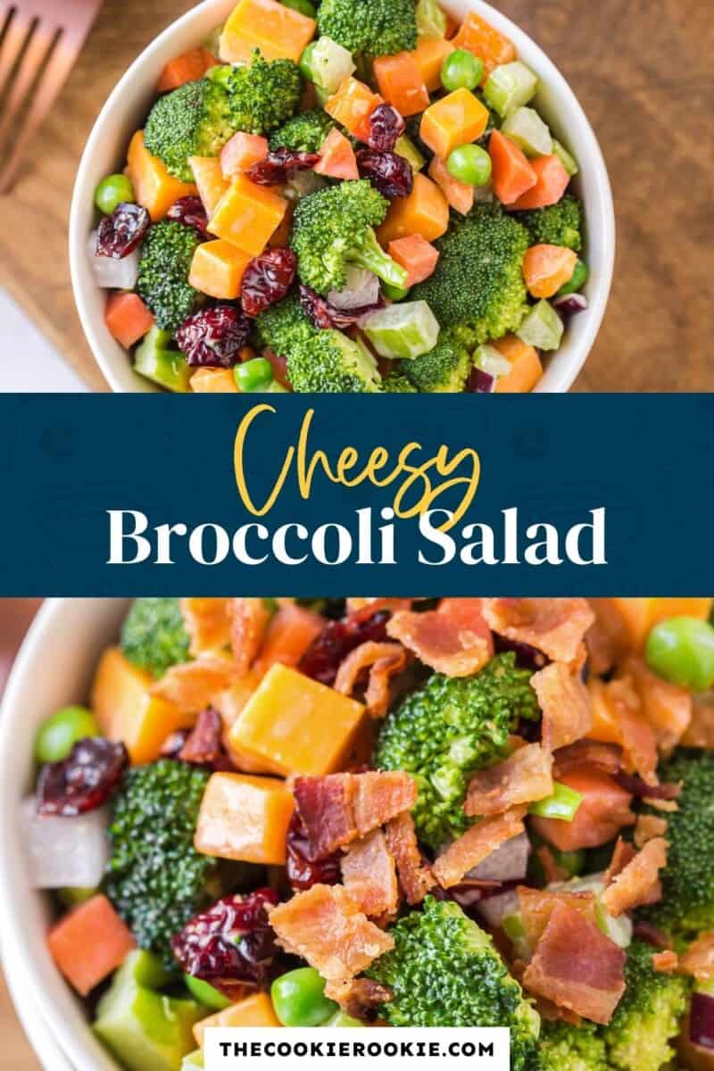 cheesy broccoli salad pinterest collage