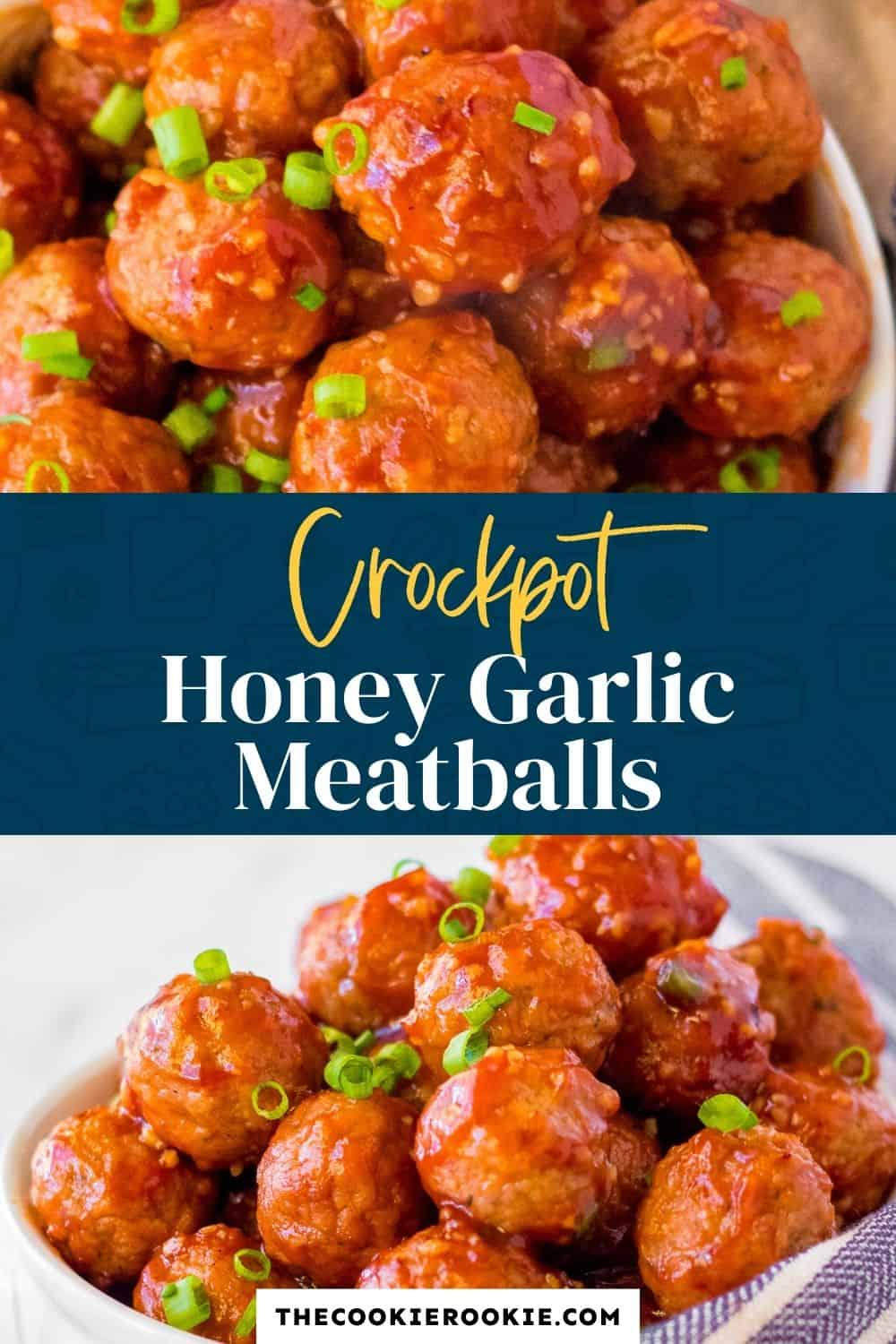 Crockpot Honey Garlic Meatballs - The Cookie Rookie®