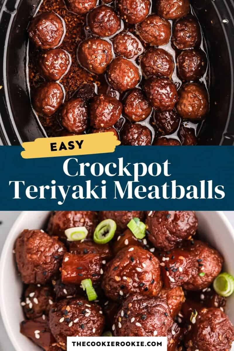 crockpot teriyaki meatballs pinterest collage