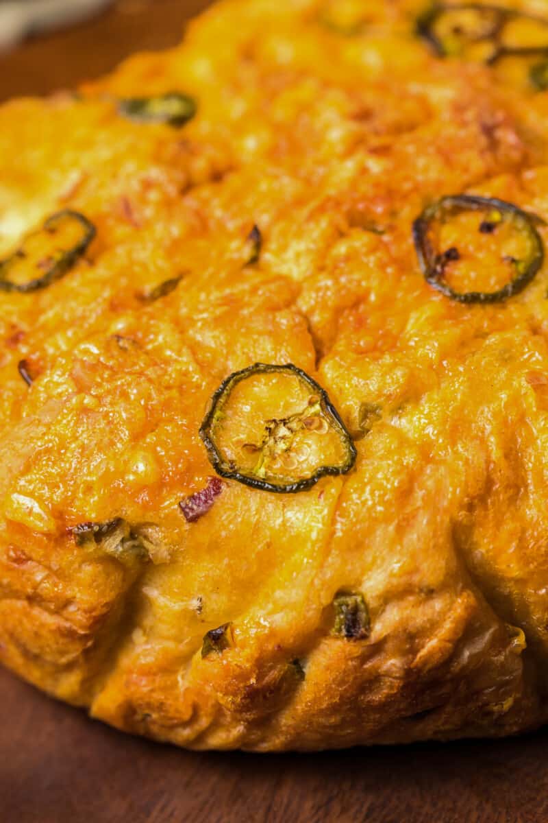 up close dutch oven jalapeno bread