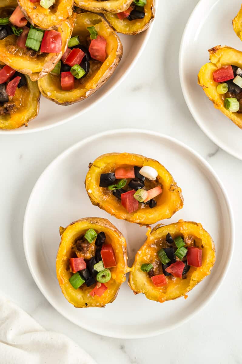 mini mexican potato skins on plate