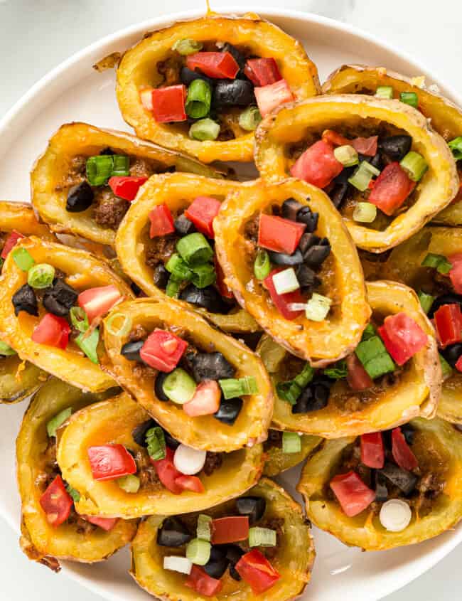 mexican potato skins on large plate