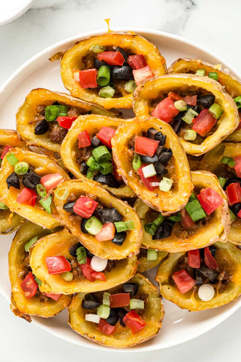 mexican potato skins on large plate