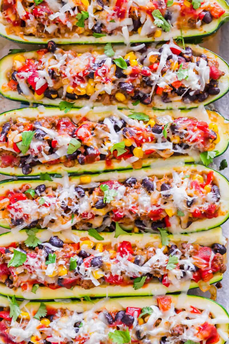 Mexican Stuffed Zucchini Boats - The Cookie Rookie®