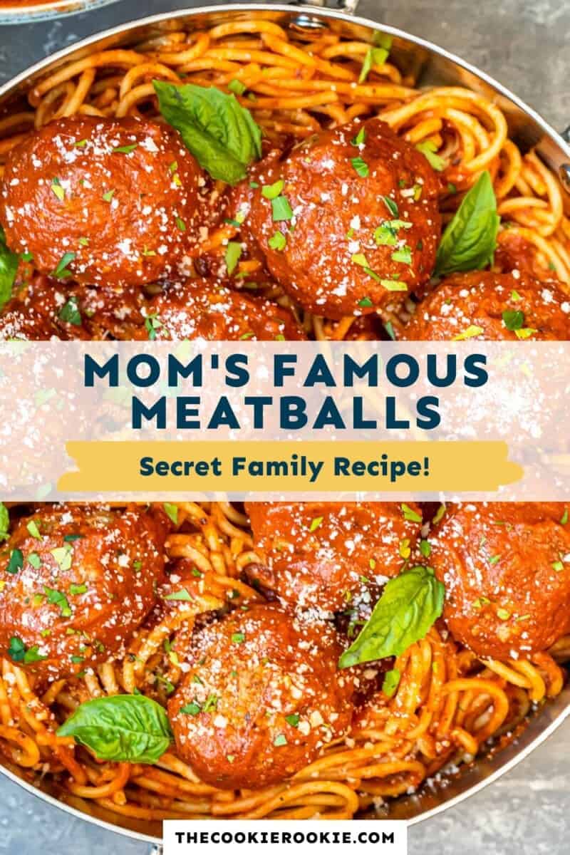 mom's meatball recipe pinterest collage