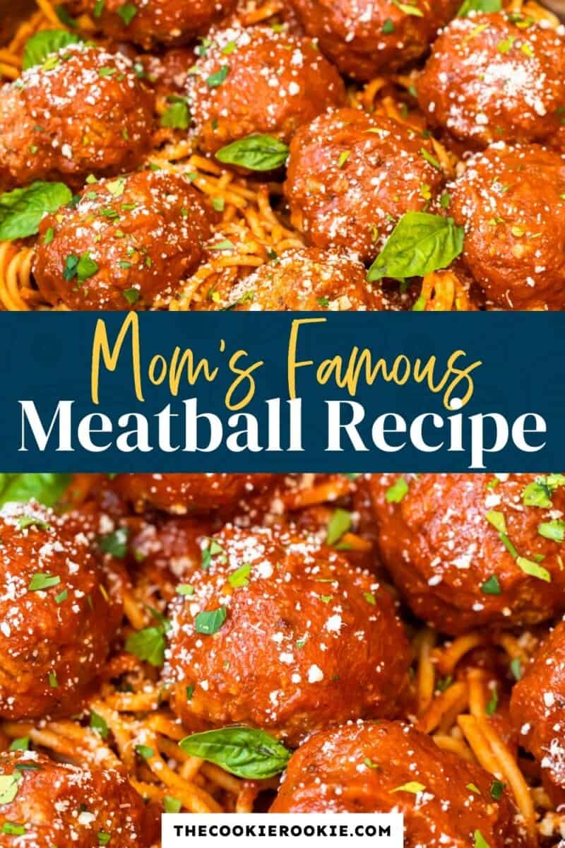 mom's meatball recipe pinterest collage