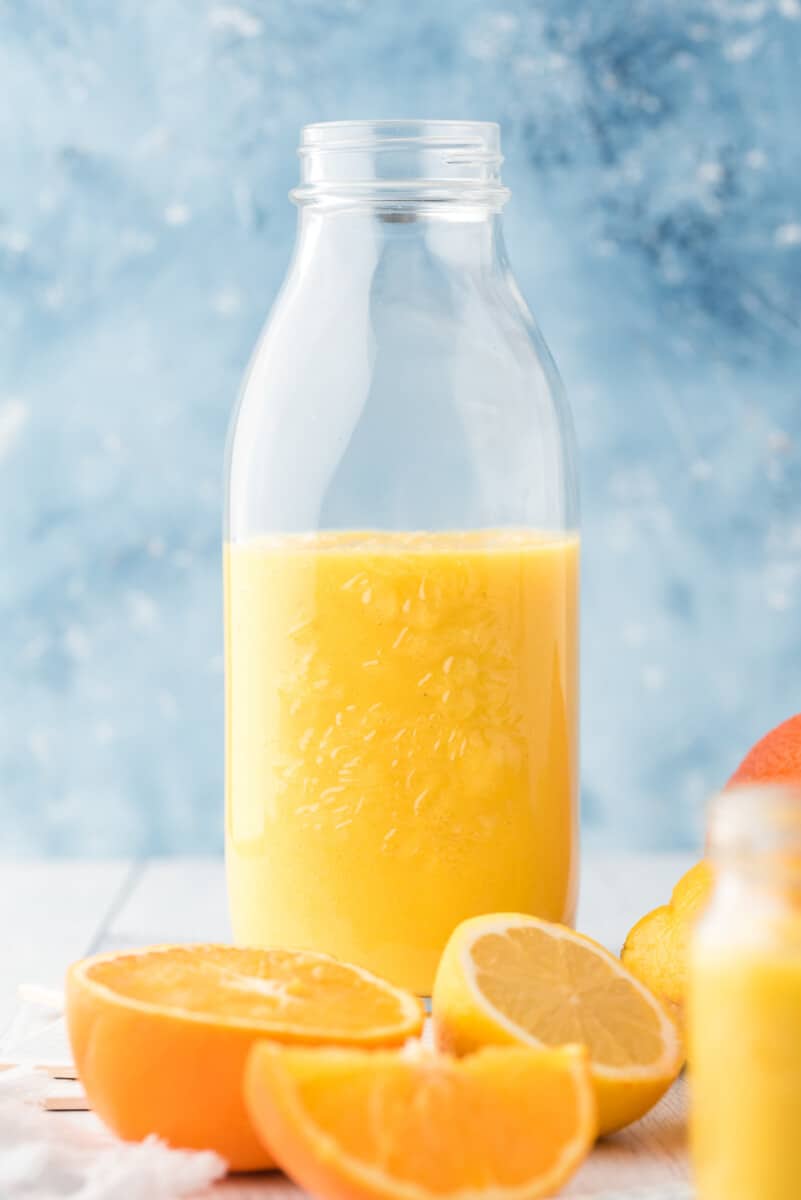 orange ginger smoothie in glass