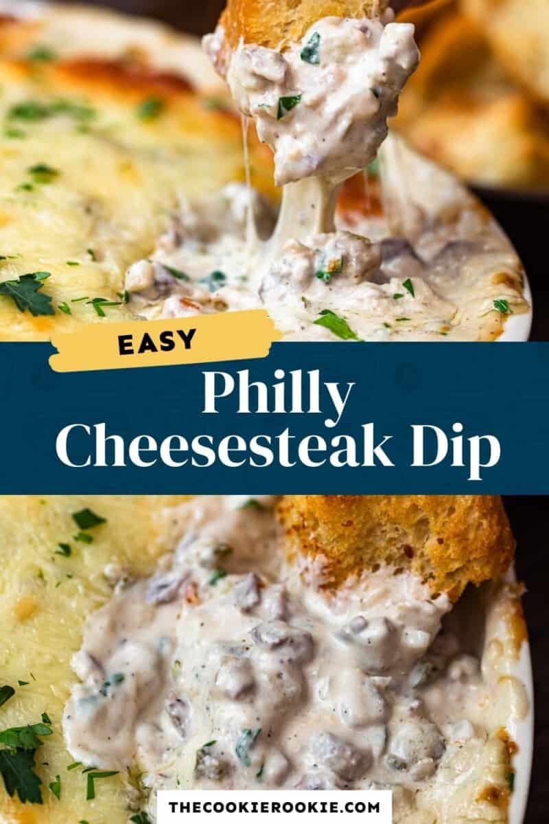 philly cheesesteak dip pinterest collage