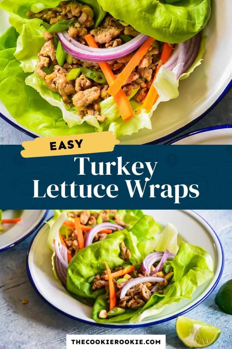 turkey lettuce wraps pinterest collage