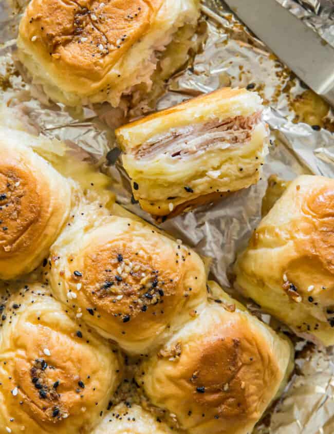 baked turkey and cheese sliders