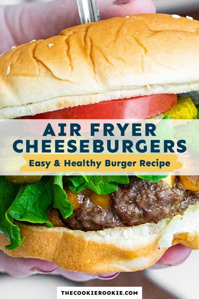 air fryer cheeseburgers pinterest collage