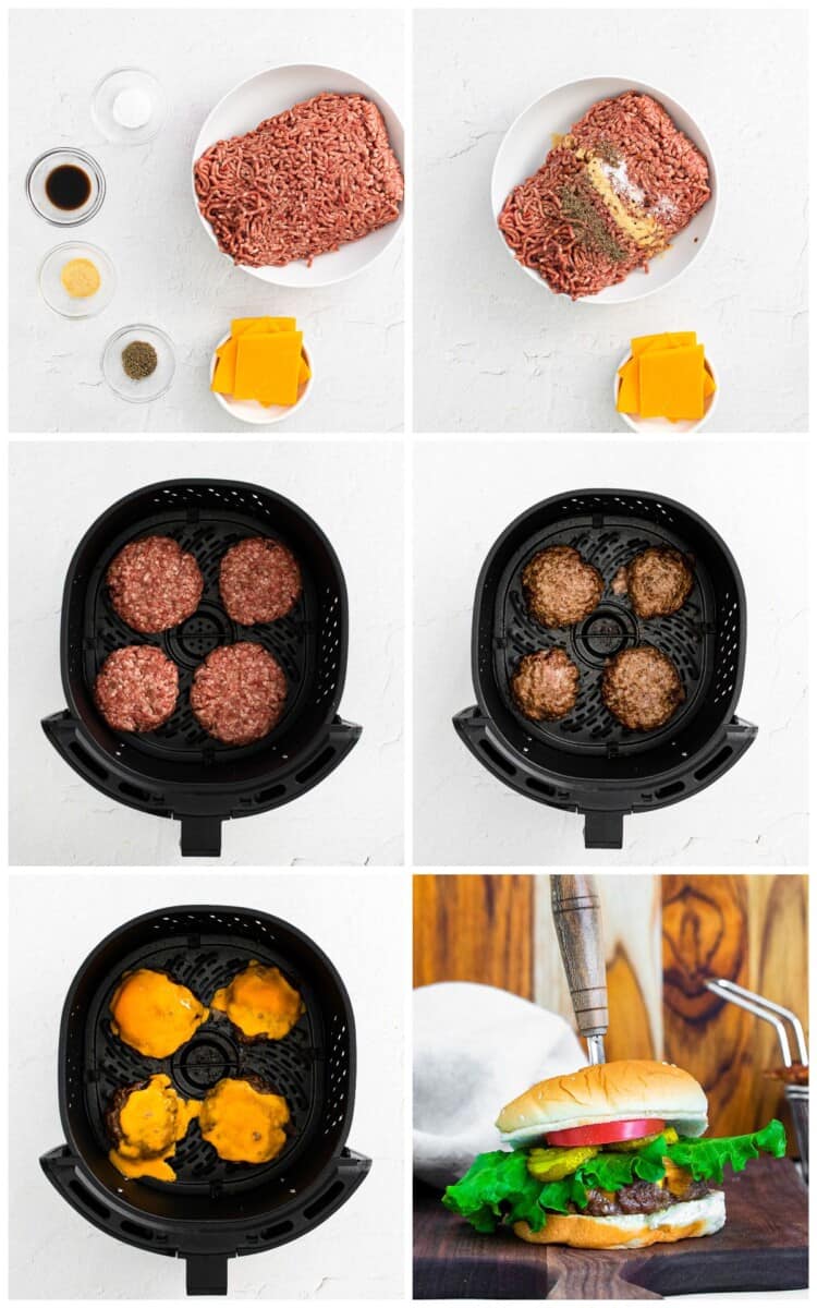 step by step photos for how to make air fryer hamburgers