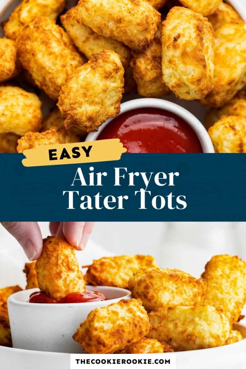 air fryer tater tots pinterest collage