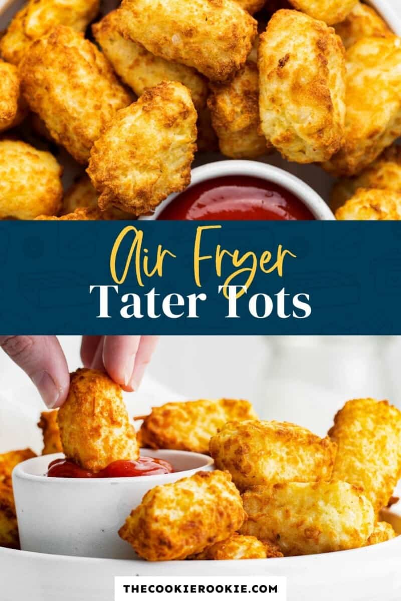 air fryer tater tots pinterest collage