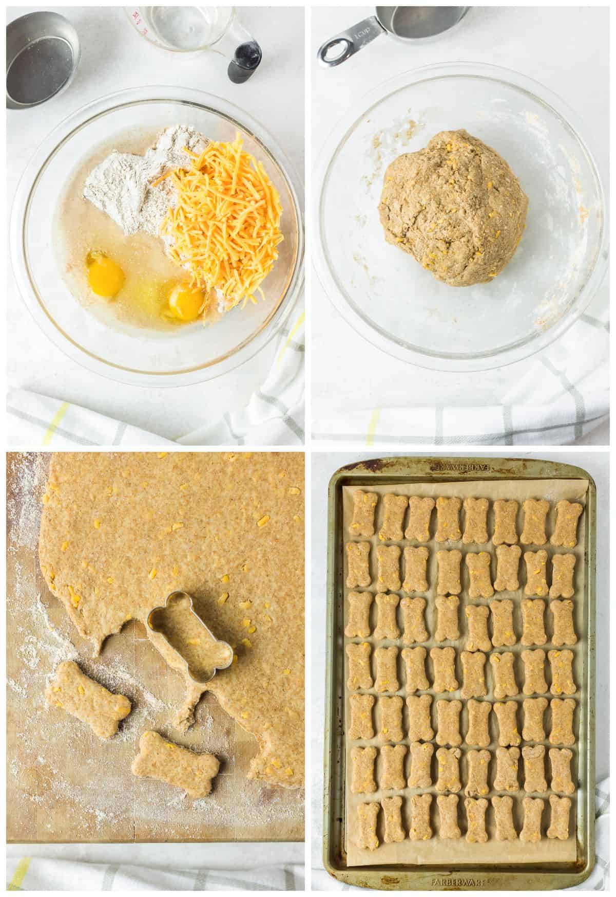 step by step photos for how to make cheese dog treats