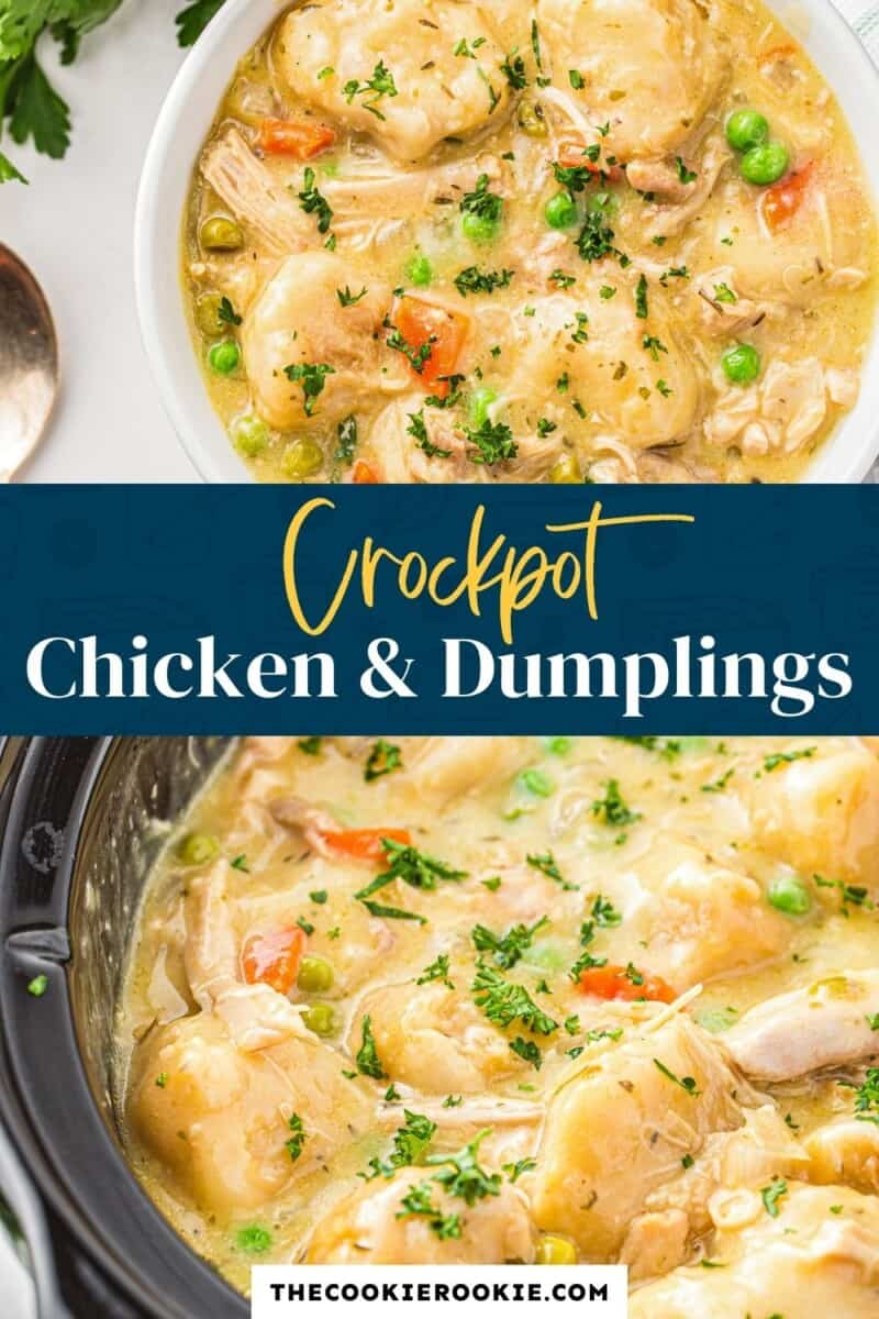 crockpot chicken and dumplings pinterest collage