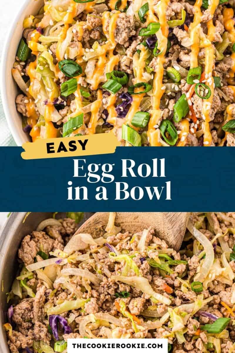 Keto Egg Roll in a Bowl pinterest collage