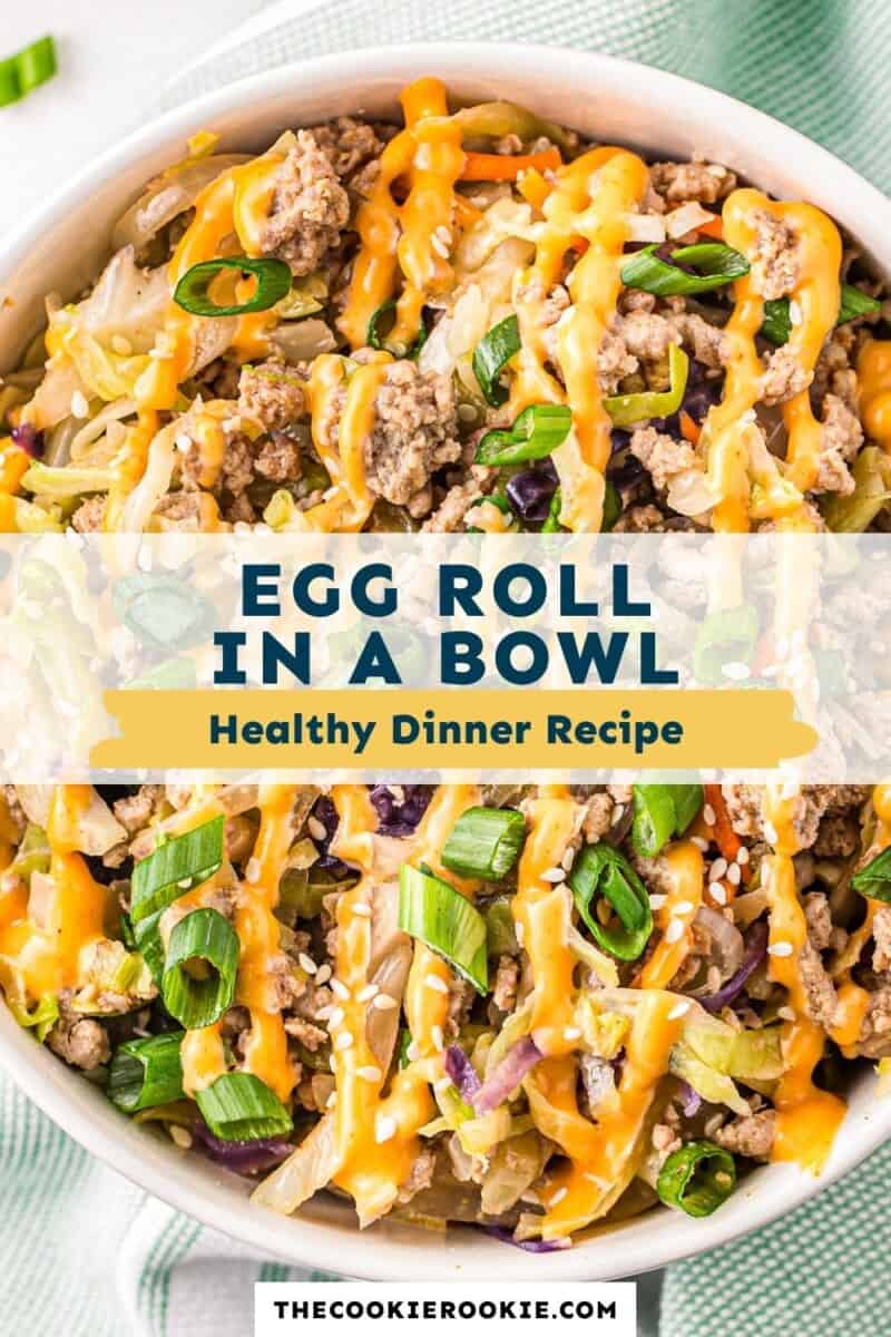 Keto Egg Roll in a Bowl pinterest collage