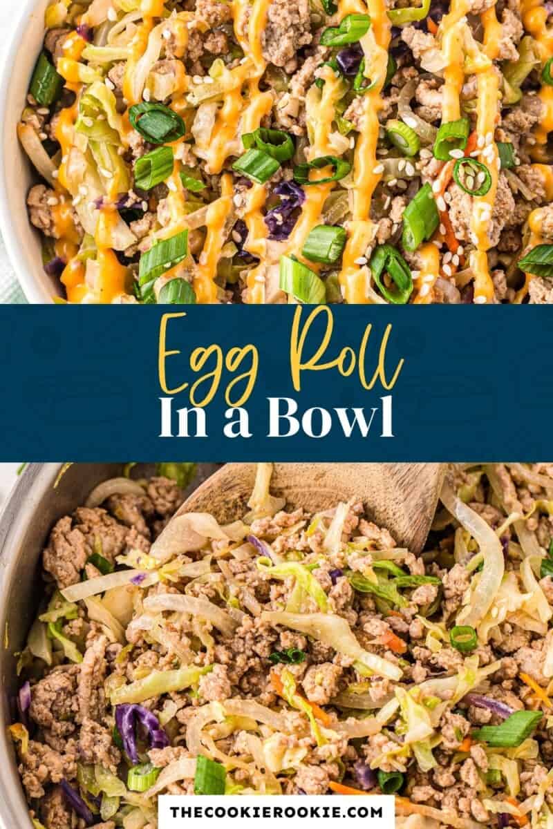 Keto Egg Roll in a Bowl pinterest collage