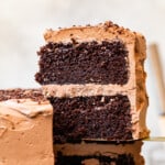 featured chocolate cake with chocolate frosting