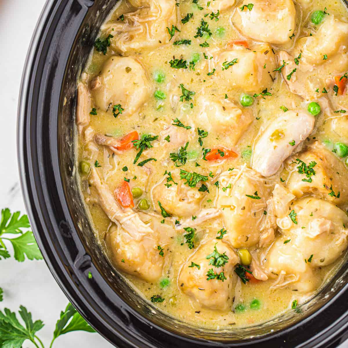 Crockpot Chicken and Dumplings Recipe - The Cookie Rookie®