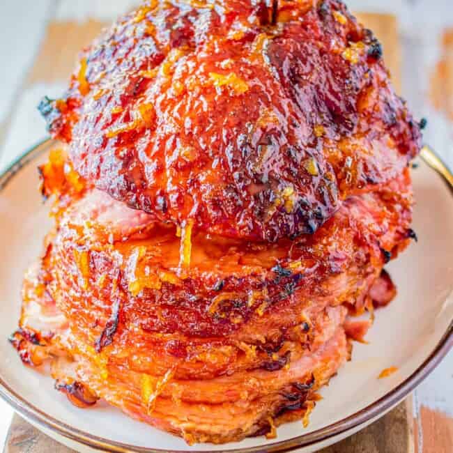 featured orange honey glazed ham