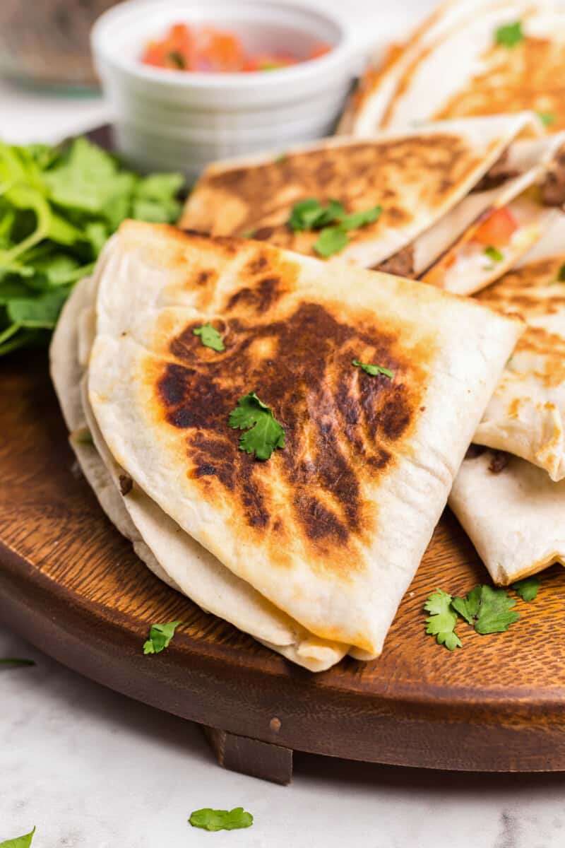 stacked beef quesadillas