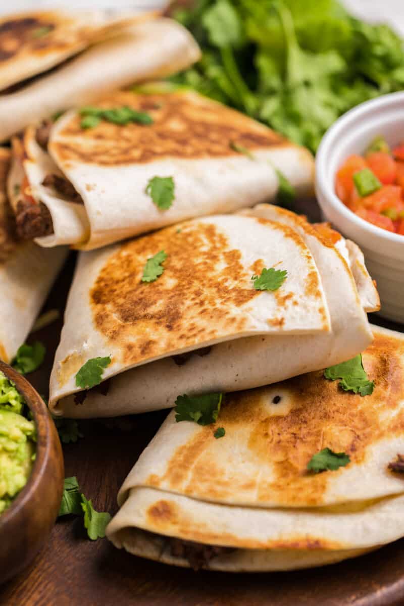 stacked beef quesadillas