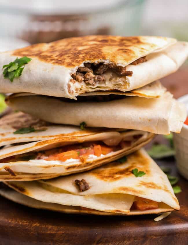 stacked foldover quesadillas