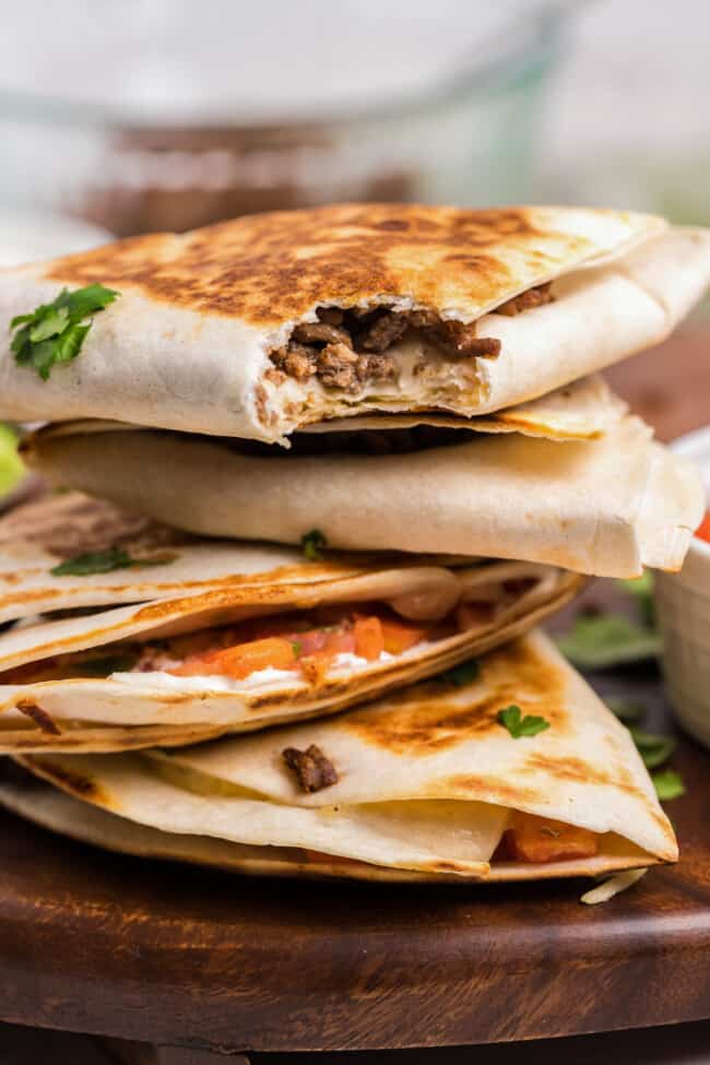 Beef Folded Tortillas Quesadilla Hack (Tik Tok Recipe) - The Cookie Rookie®