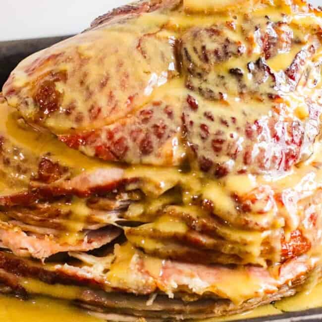 honey mustard maple glazed spiral ham