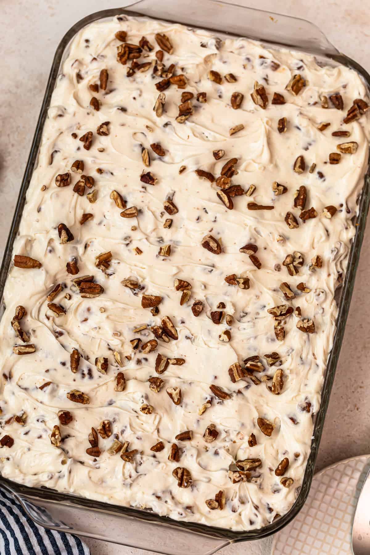 Italian Cream Cake in baking dish