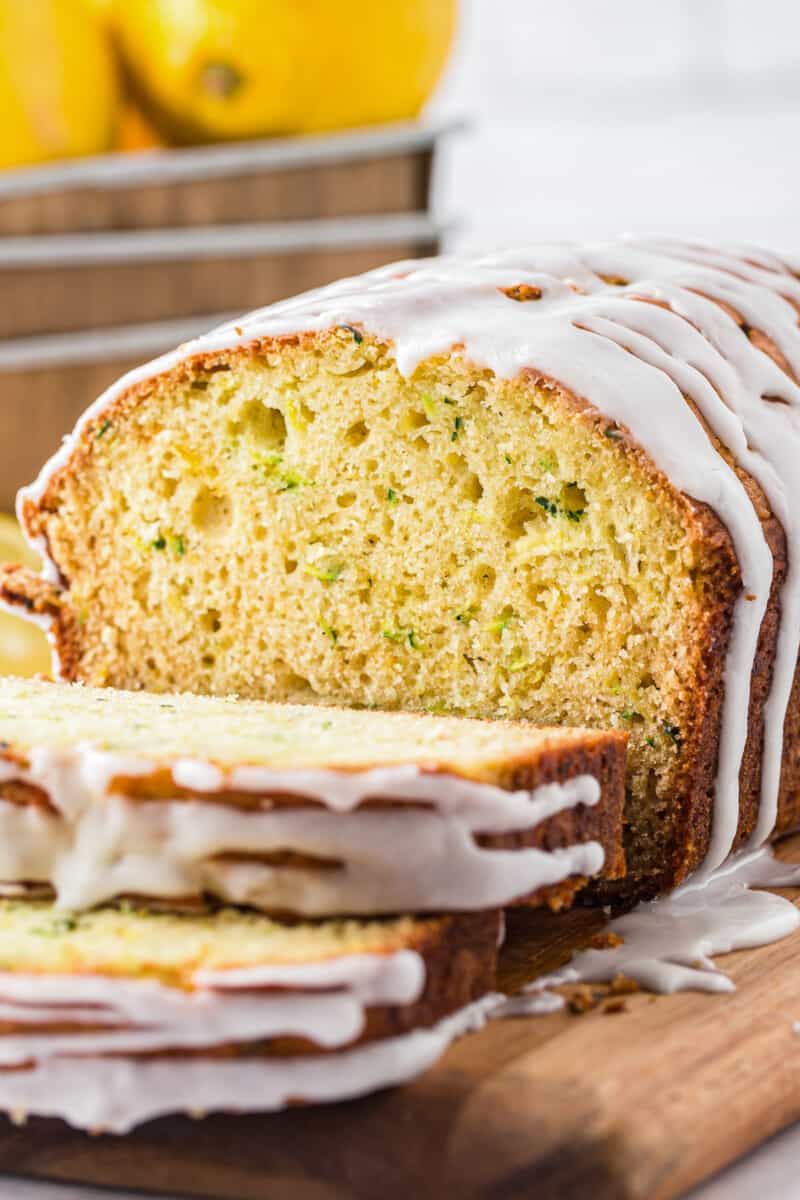 up close image of lemon zucchini bread