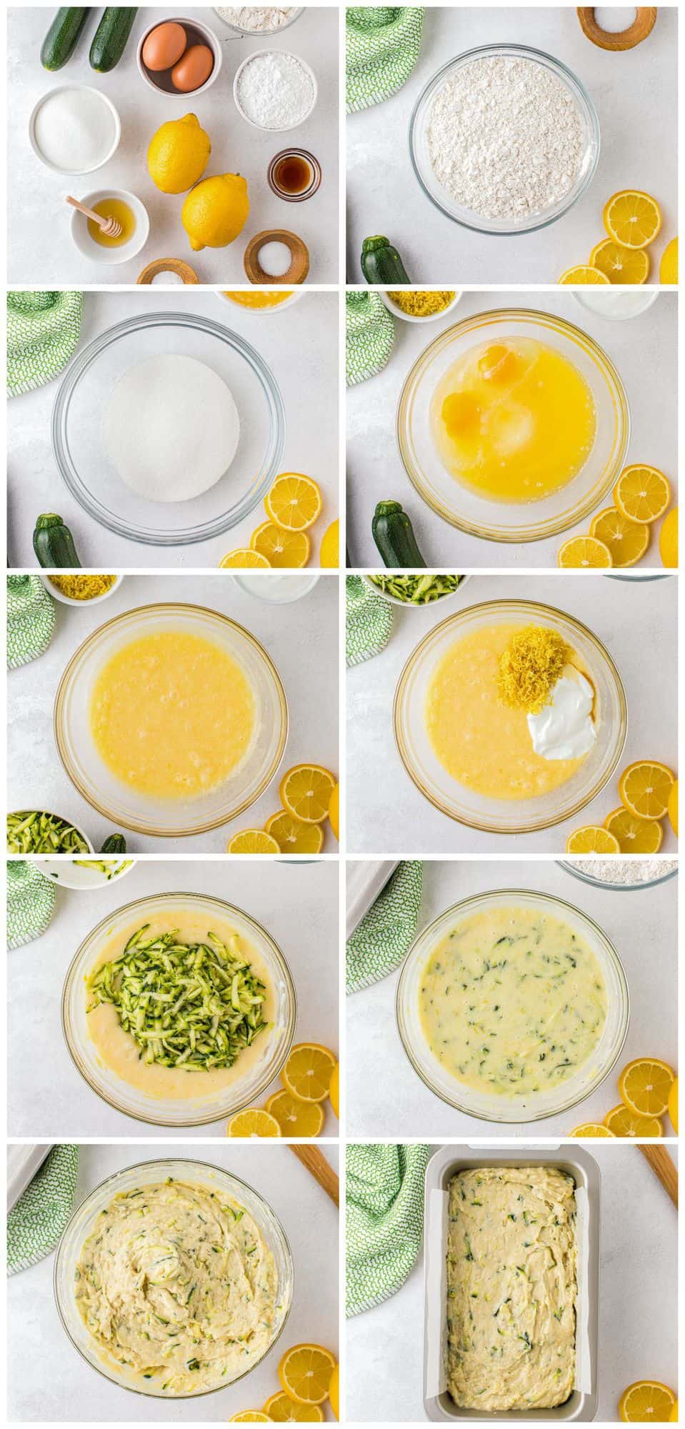 step by step photos for how to make lemon zucchini bread