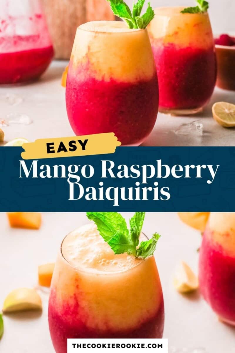 raspberry mango daiquiris pinterest collage