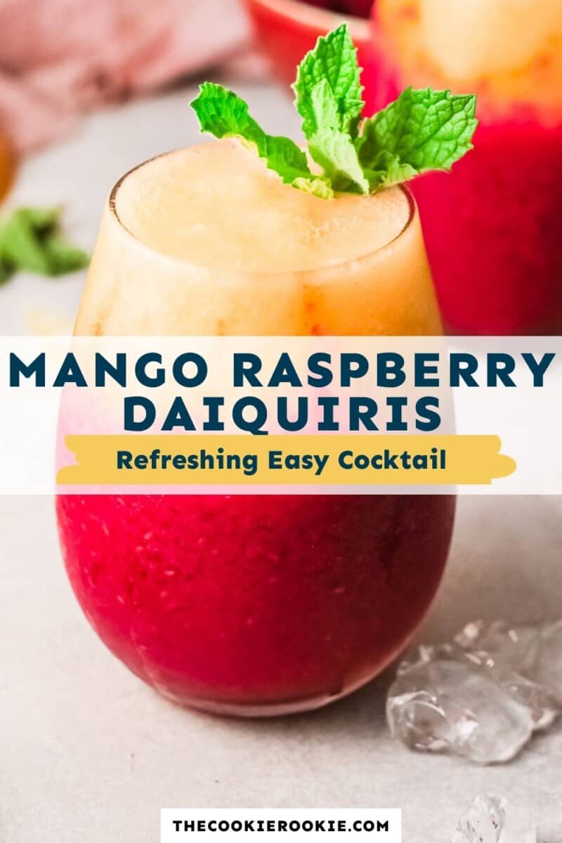 raspberry mango daiquiris pinterest collage