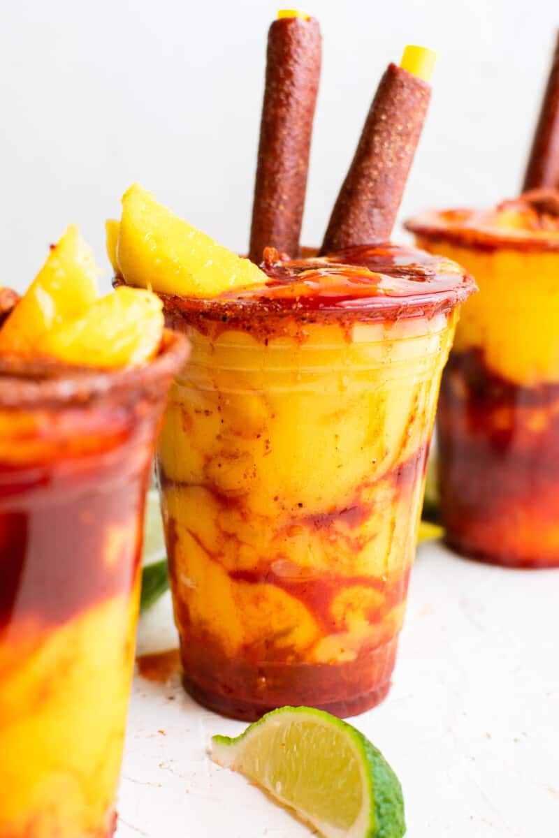 garnished mangonadas in glasses