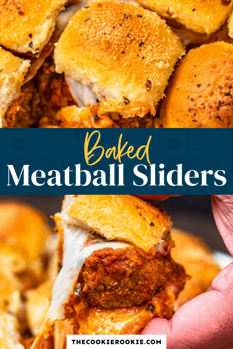 baked meatball sliders pinterest collage